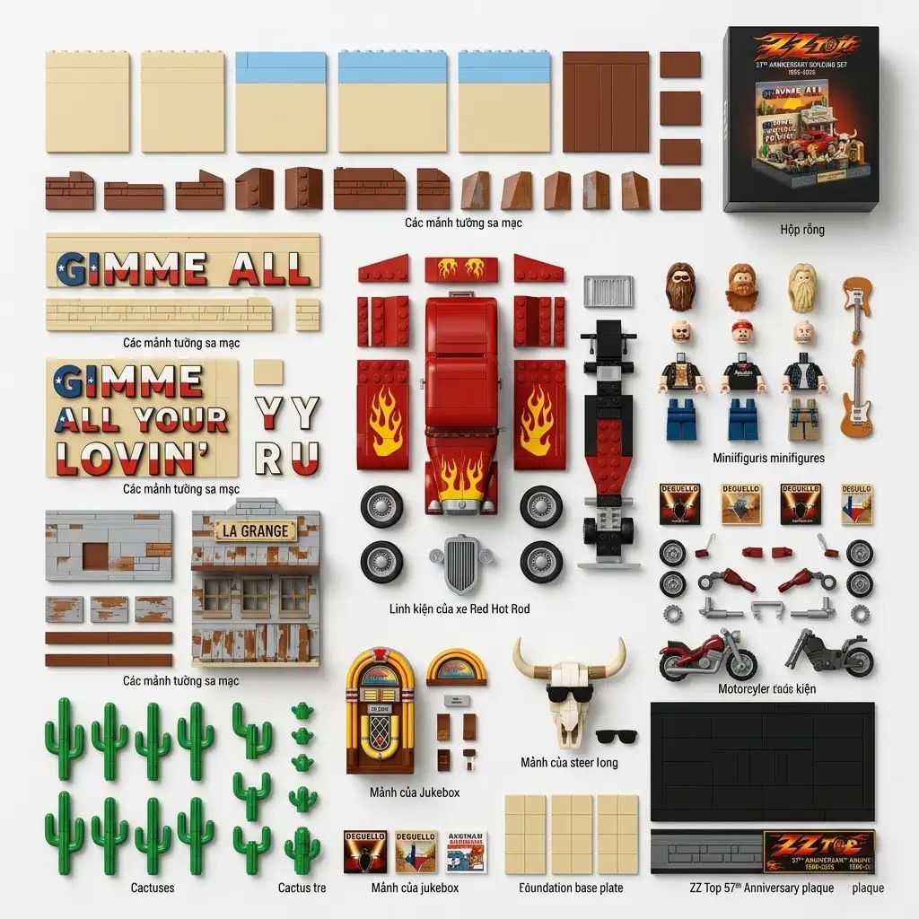 ZZ Top 57th Anniversary Building Brick Set