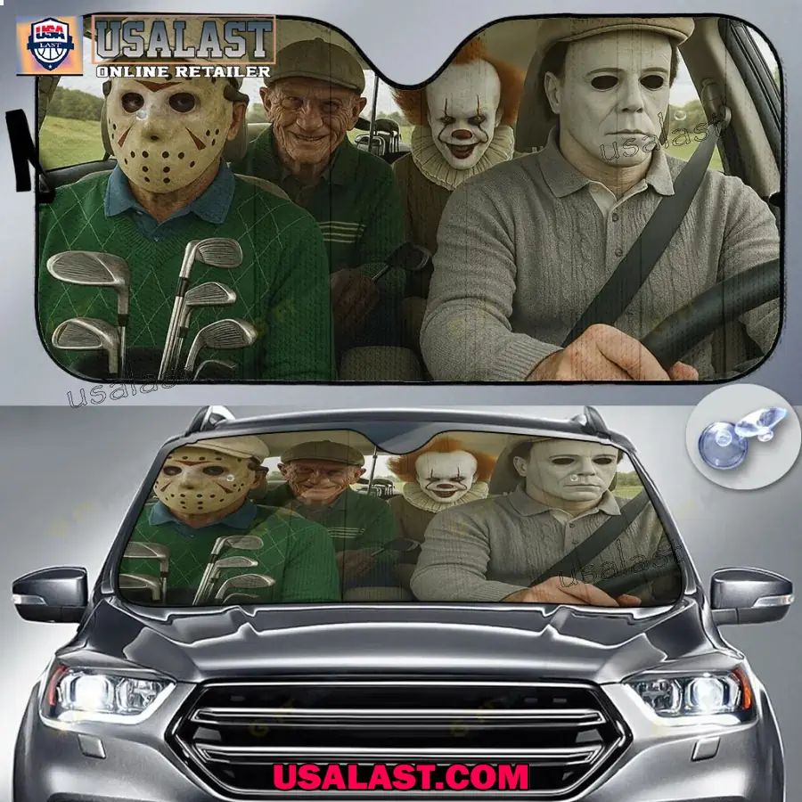 Golf Horror Movie Characters Car Sunshade, Car Windshield Cover