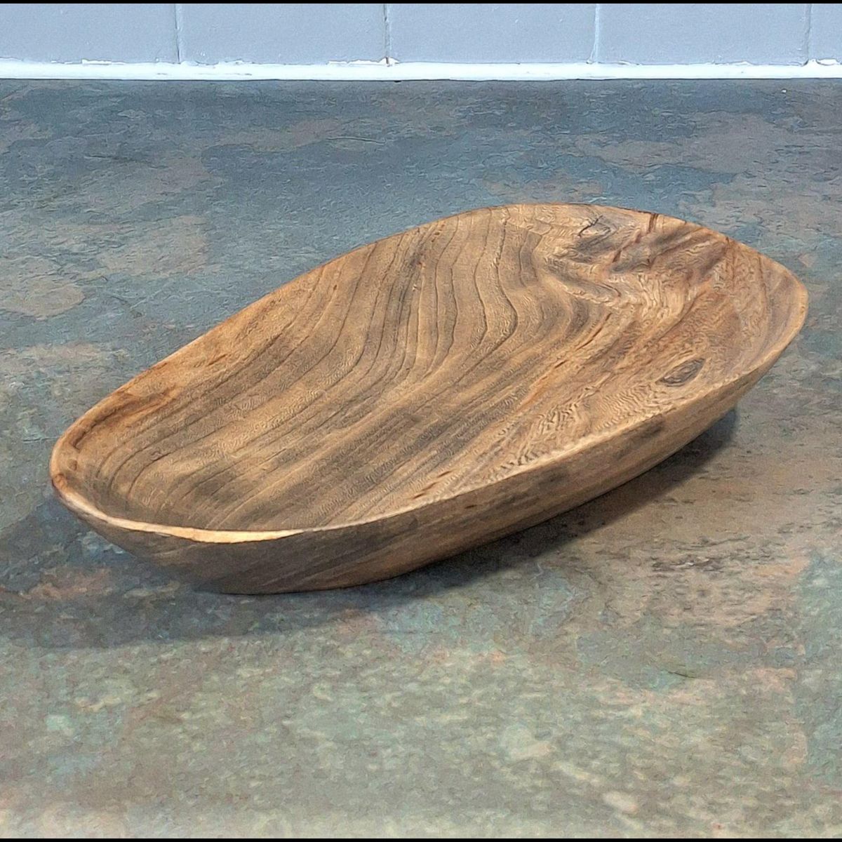 Rustic Hand-Carved Elm Wood Bowl – Charming and Unique