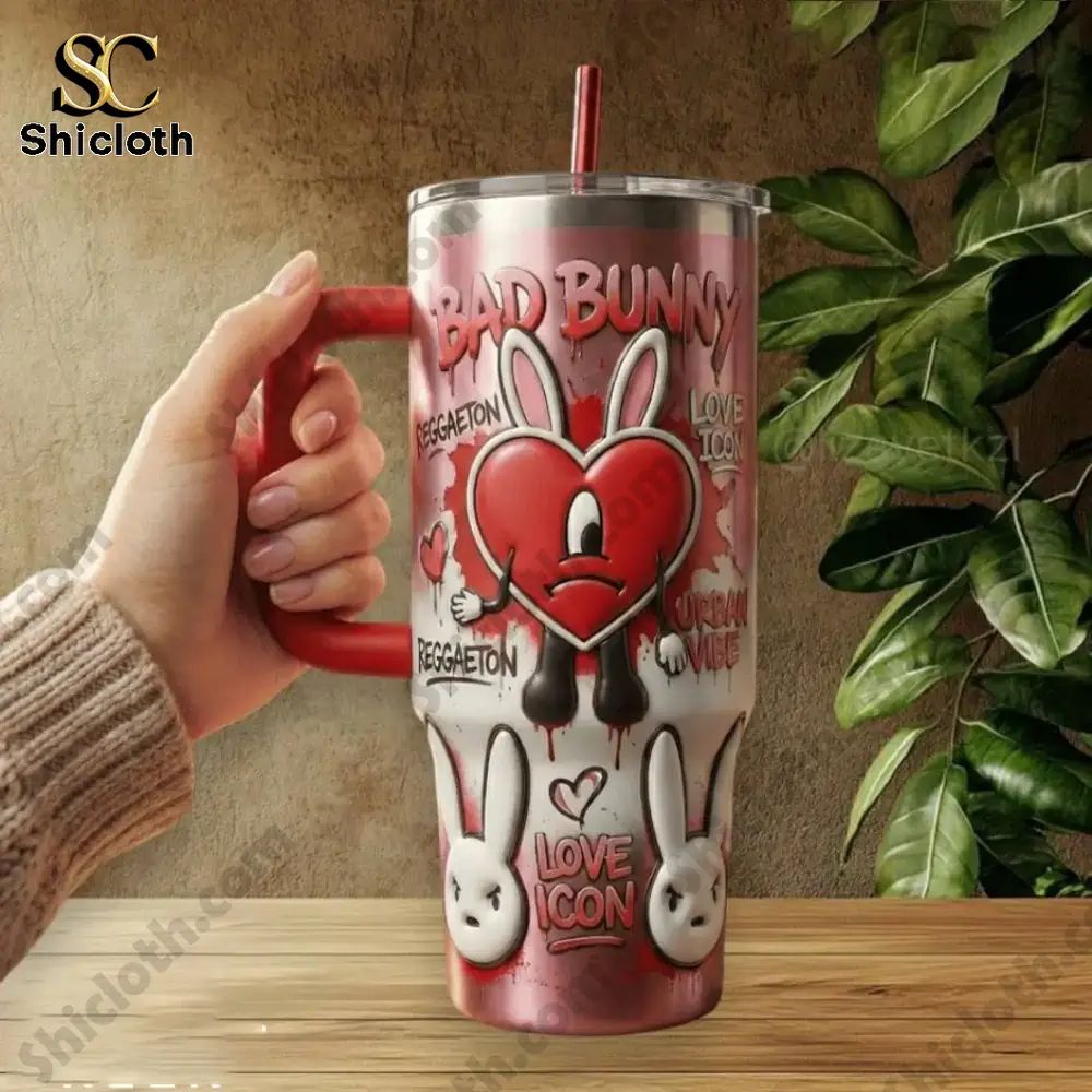 Bad Bunny Love Valentine 40Oz Tumbler