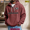 Georgia Bulldogs Waffle Half Zip Hoodie