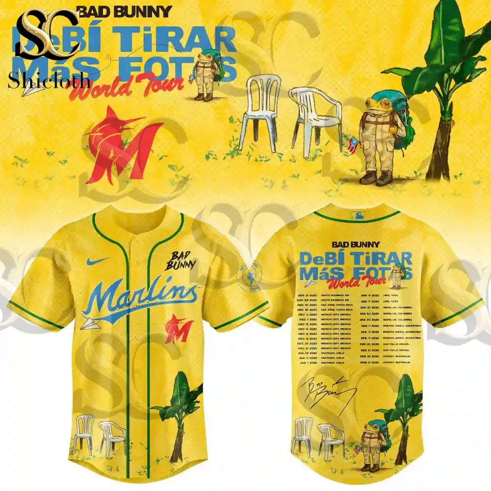 Bad Bunny DeBí Tirar Más Fotos World Tour x MLB Teams 2026 Baseball Jersey
