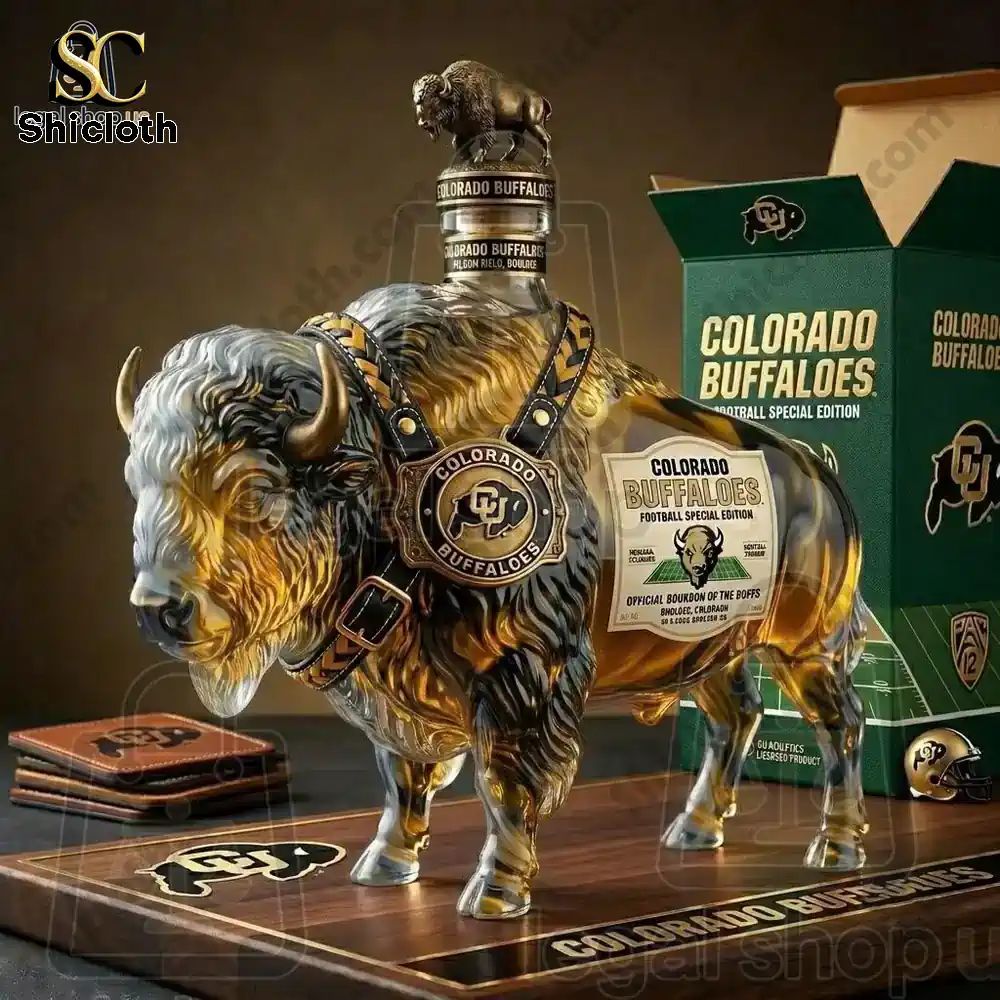 Colorado Buffaloes Football Bison Spirit Whiskey Bottle