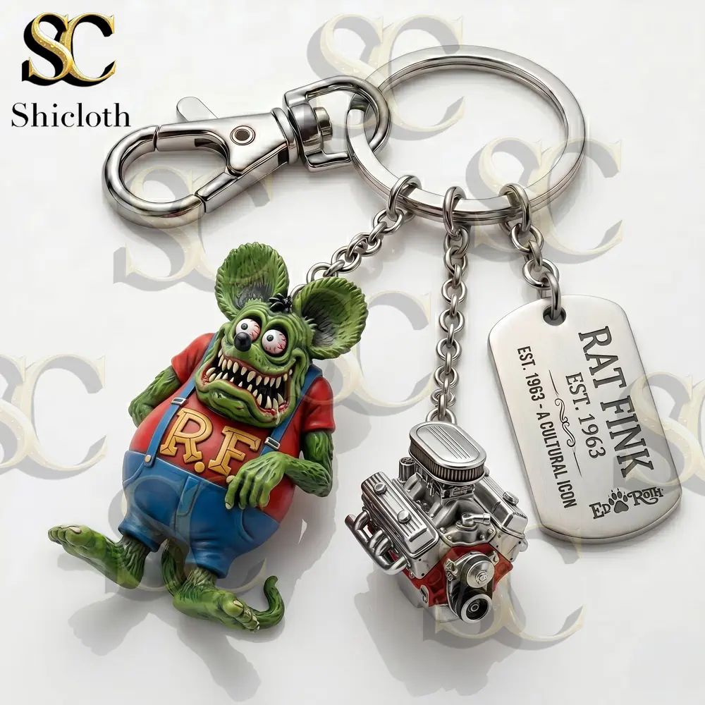 Rat Fink Outlaw Garage Legacy Keychain
