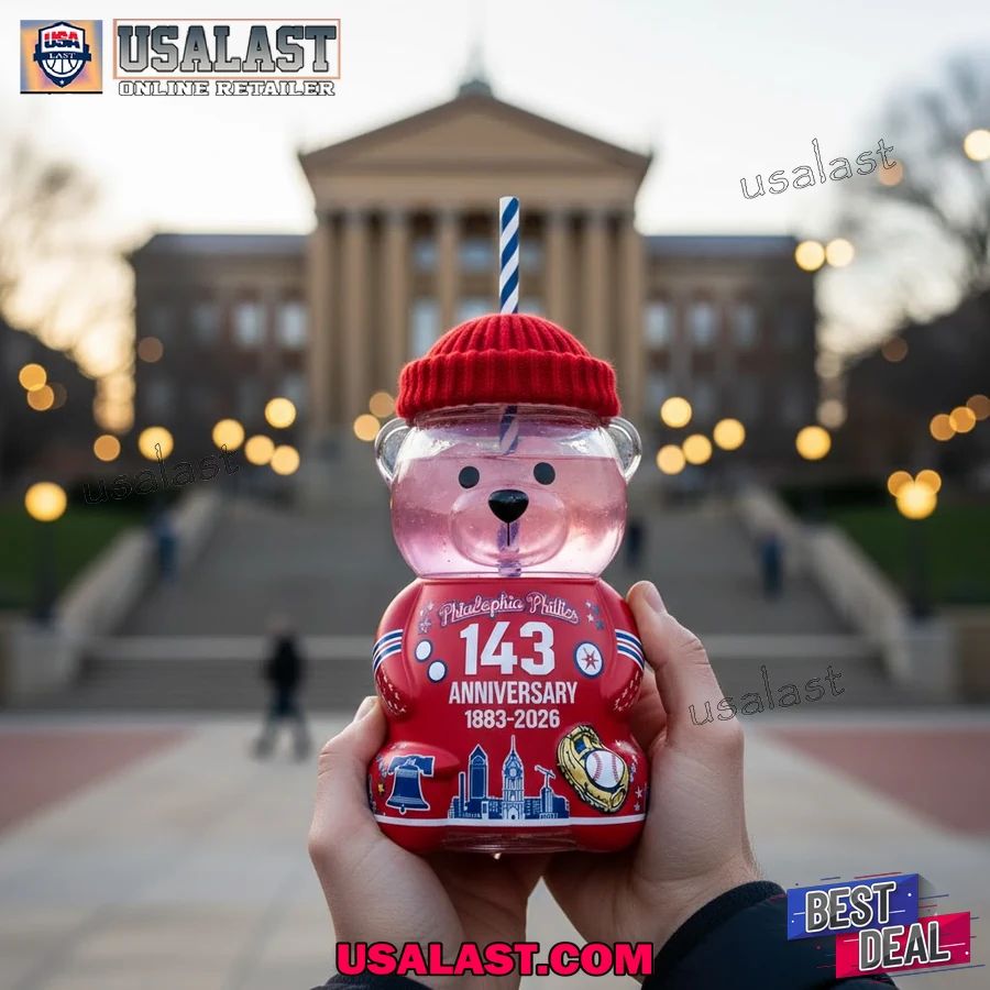 Philadelphia Phillies 143rd Anniversary Bear Glass Cup