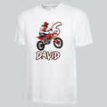 Personalised Motocross Boys T Shirt Printed Custom Name Birthday Gift Kids T Top