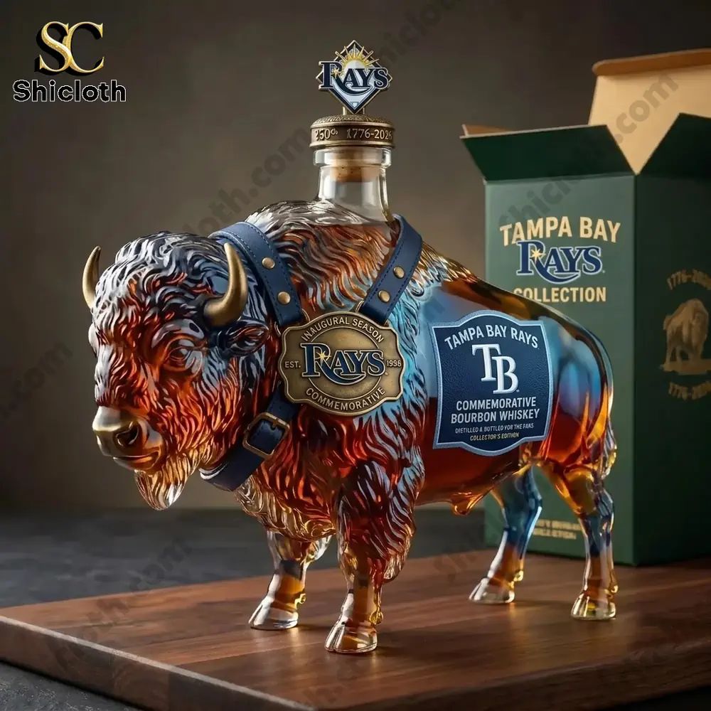 Bison Spirit BuffaloTrace x Tampa Bay Rays Limited Edition Whiskey Bottle