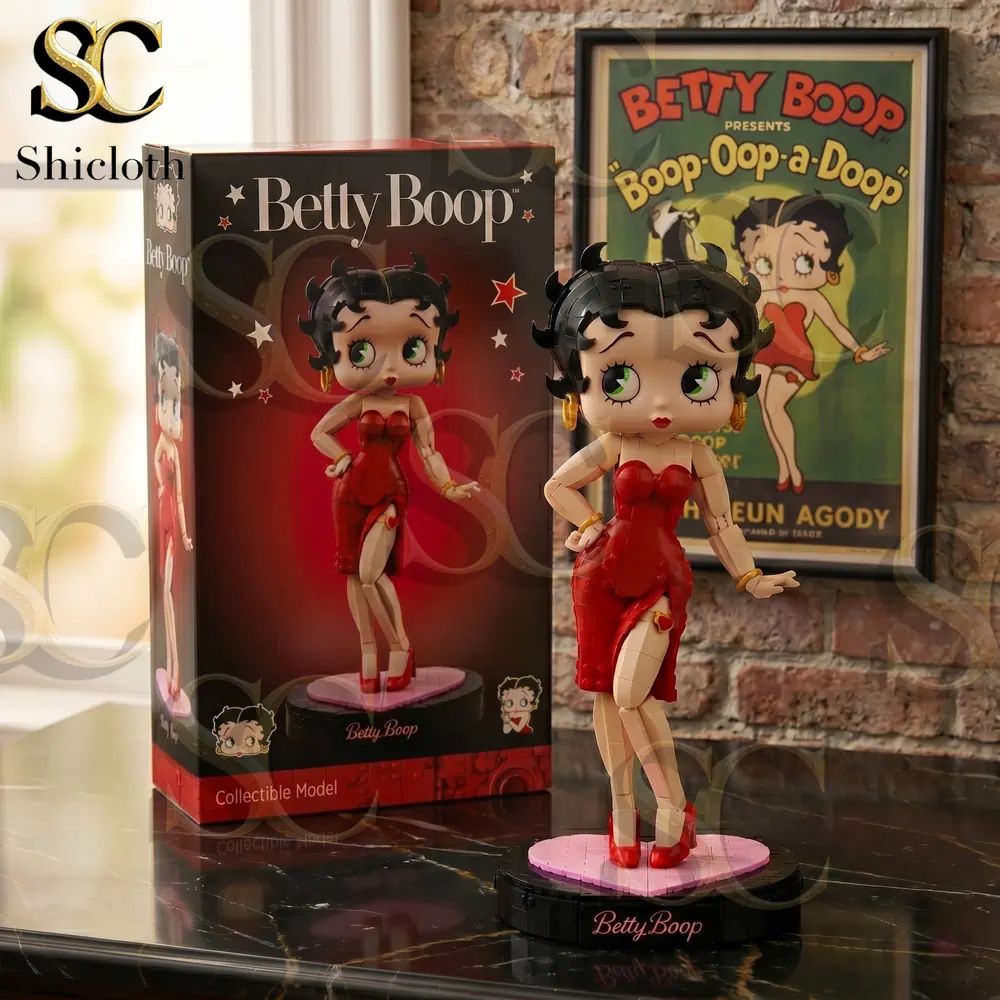 Betty Boop Red Glitter Dress Building Brick Set
