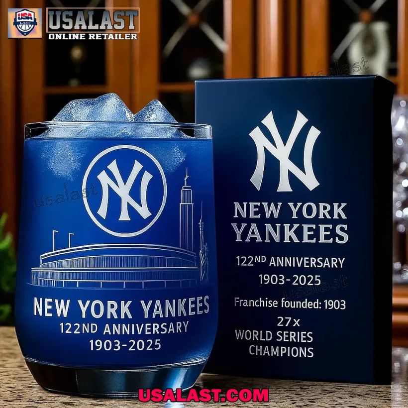 New York Yankees 27x World Series Champions Whiskey Glass