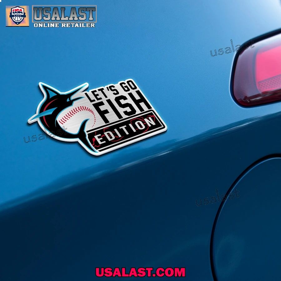 Miami Marlins Edition Engraved Car Name Badge