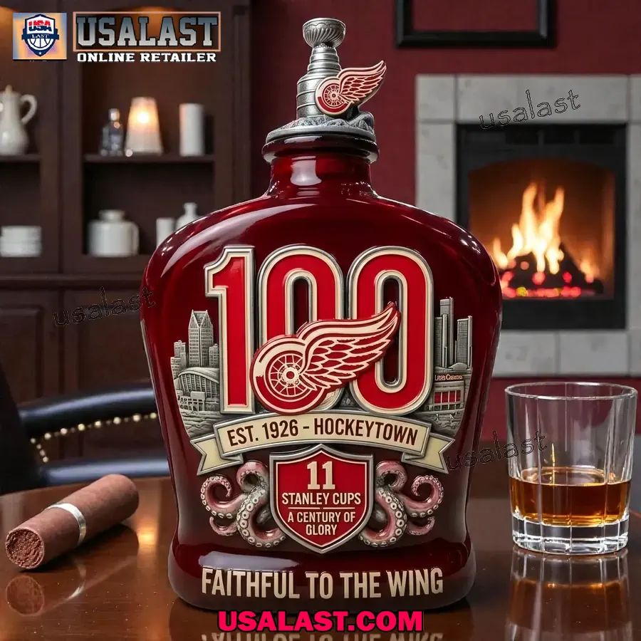 Detroit Red Wings 100th Anniversary Whiskey Decanter