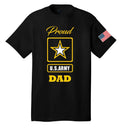 Proud U.S. Army Dad T-Shirt With American Flag SOLDIER FATHER FREEDOM FIGHTER