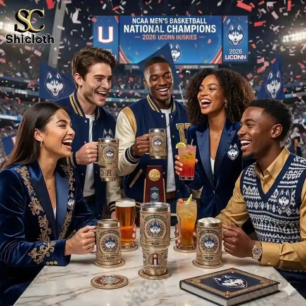 UConn Huskies Champions 2026 NCAA With Handle Yeti Tumbler