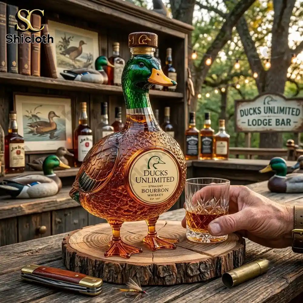Ducks Unlimited 3D Mallard Bourbon Whiskey Bottle