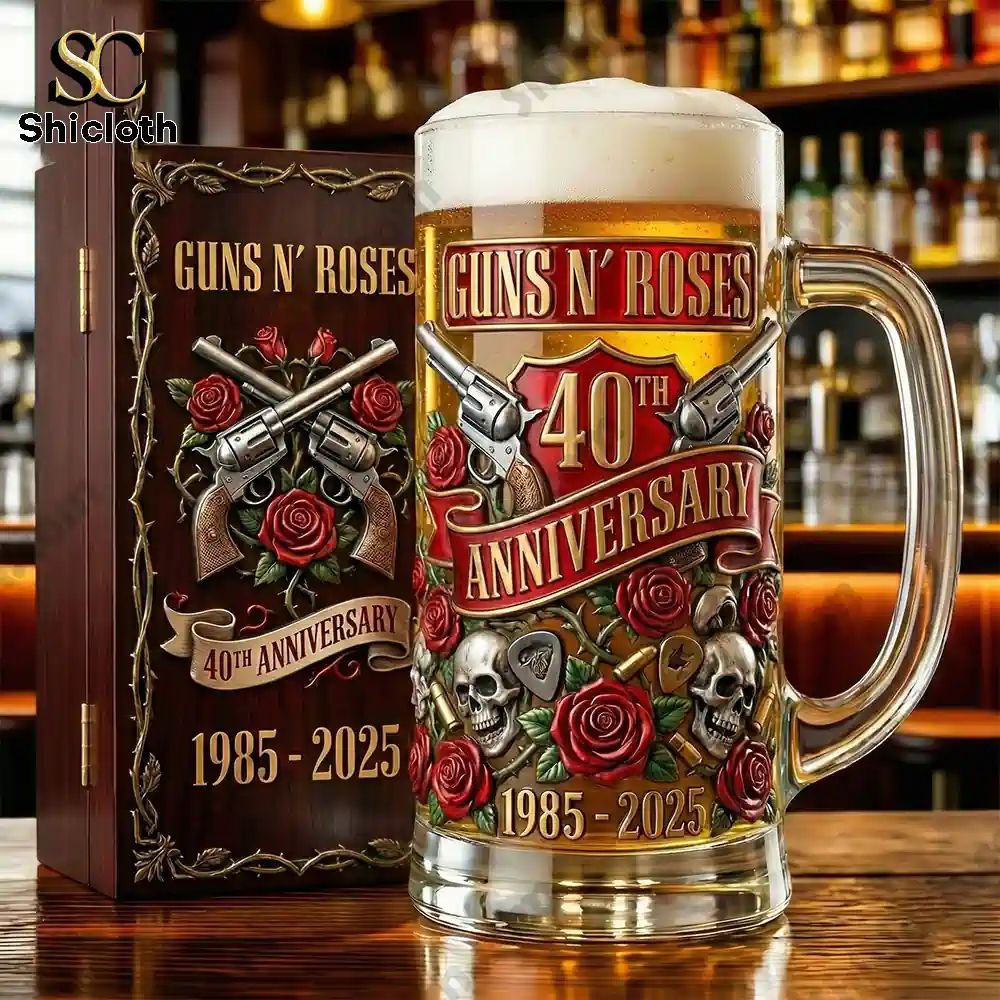 Guns N Roses 40Th Anniversary Appetite For Legend Sculpted Beer Glass