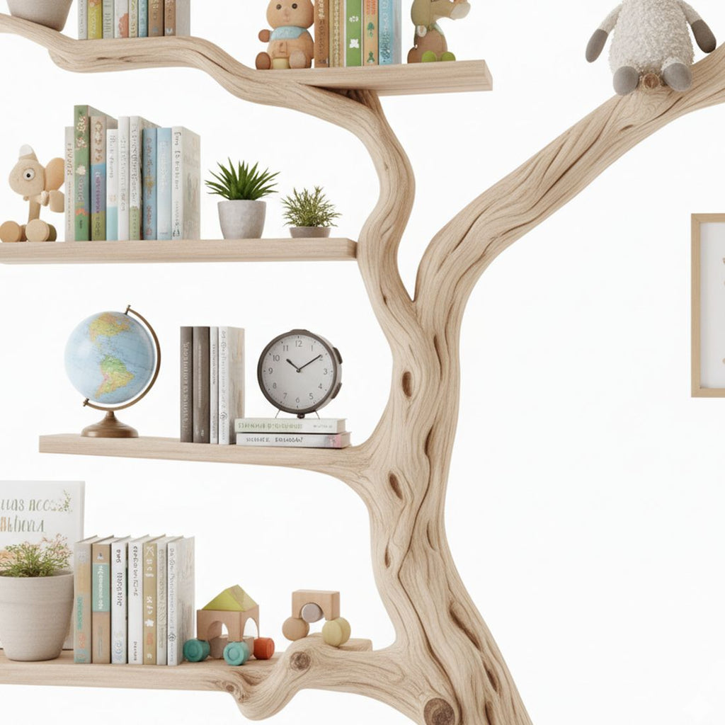 Handcrafted Tree Branch Bookshelf – Decorative & Space-Saving Book Storage Shelves