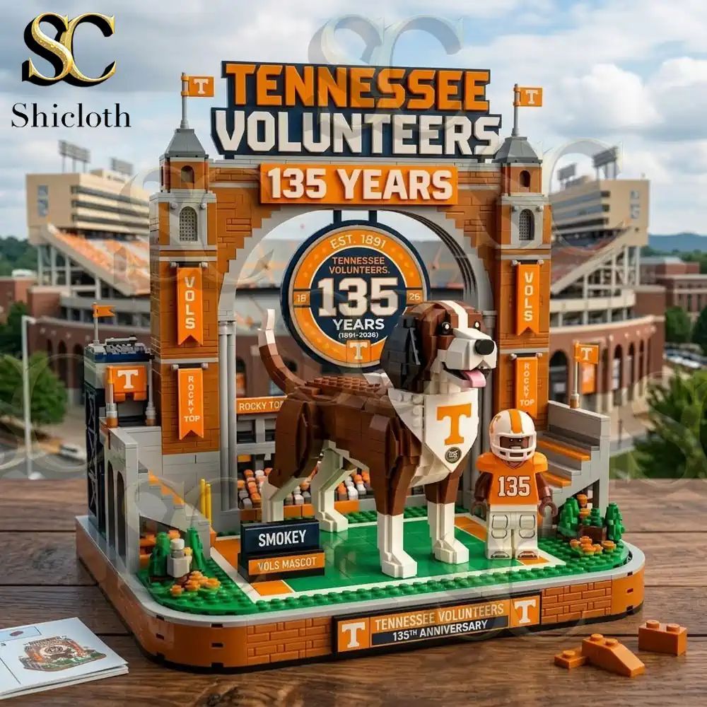 Tennessee Volunteers Bluetick Coonhound Smokey 135th Anniversary Building Brick Set