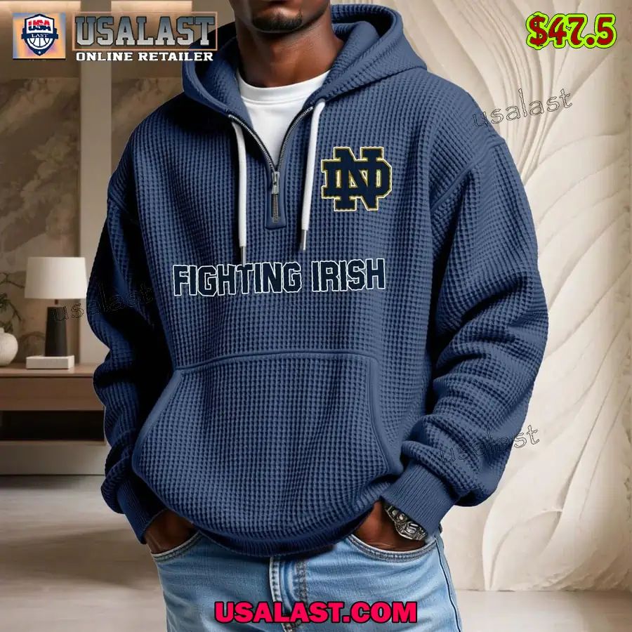 Notre Dame Fighting Irish Waffle Half Zip Hoodie