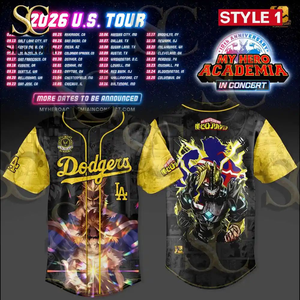 Los Angeles Dodgers My Hero Academia in Concert 2026 Jersey
