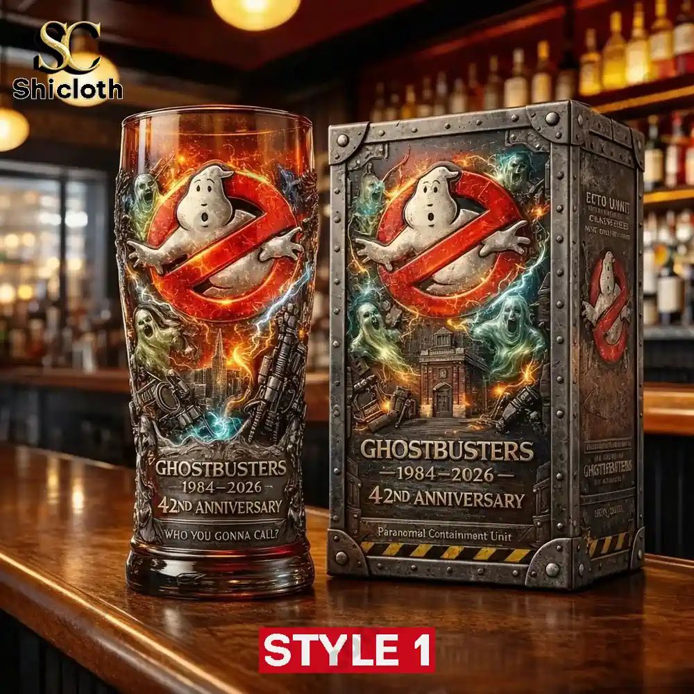 Ghostbusters Legacy 1984-2026 42nd Anniversary 3D Relief Pint Glass