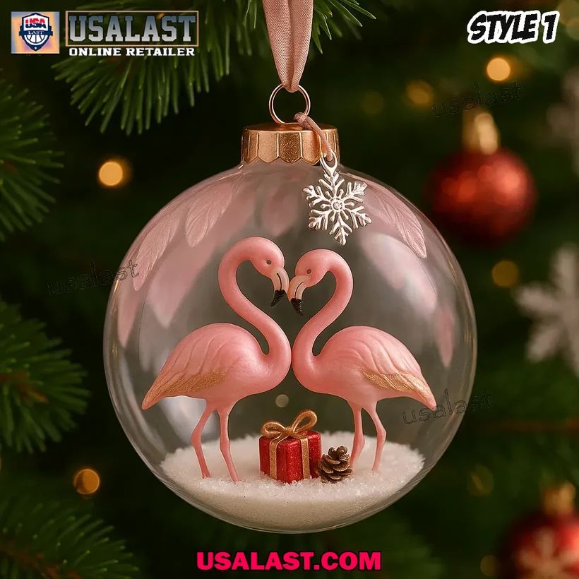 Flamingo Christmas Ornaments 2025