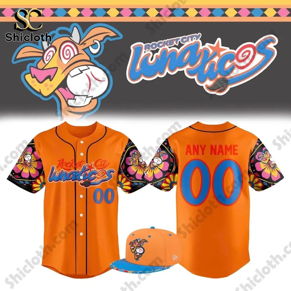 Rocket City Trash Pandas Rawlings Orange Lunaticos 2026 Jersey