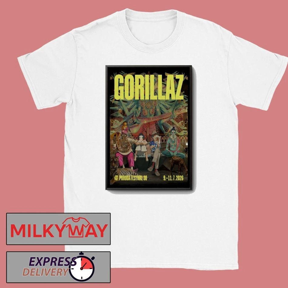 Gorillaz Pohoda Festival Trenčín Slovakia Jul 9-11 2026 Poster shirt