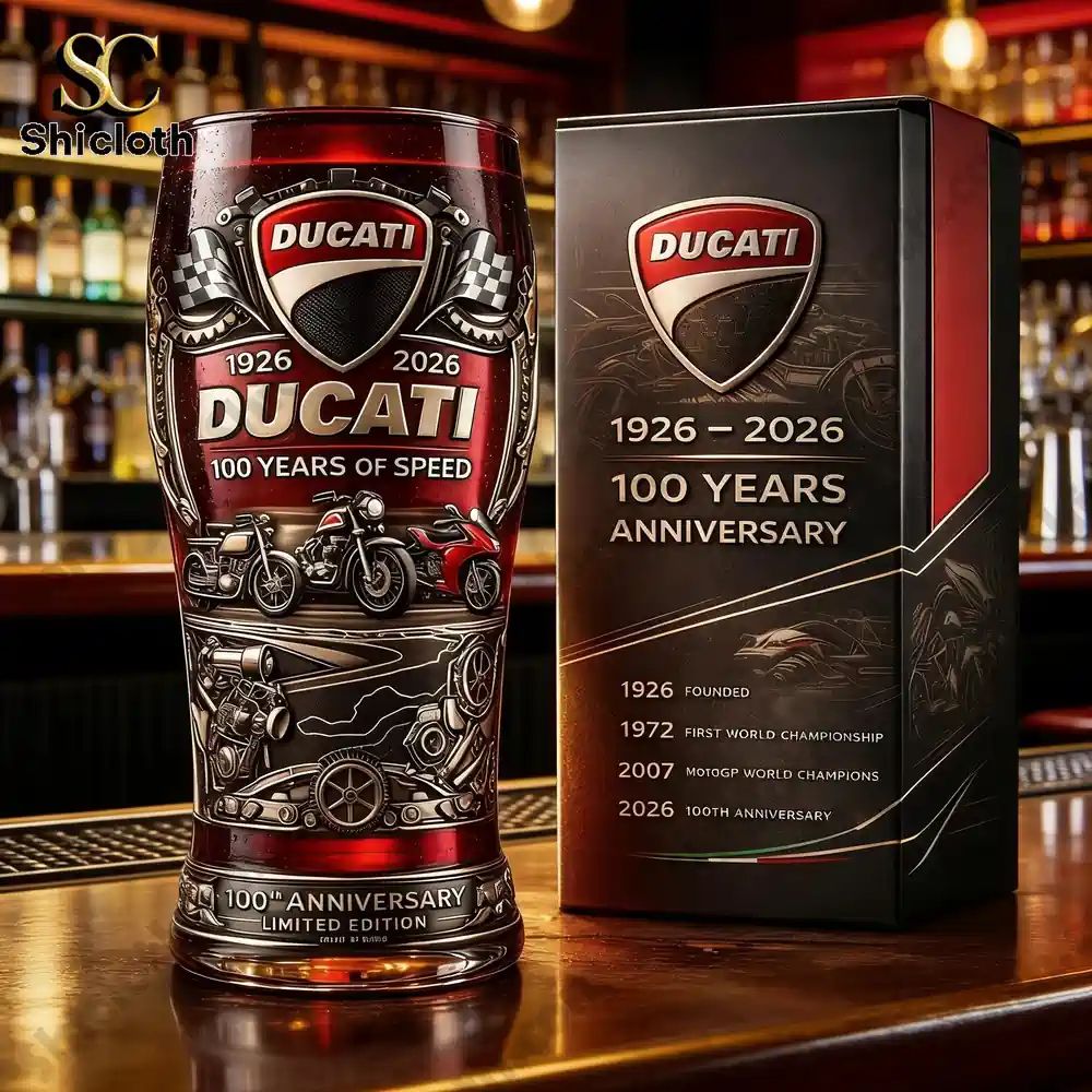 Ducati 1926-2026 100th Anniversary 3D Relief Pint Glass