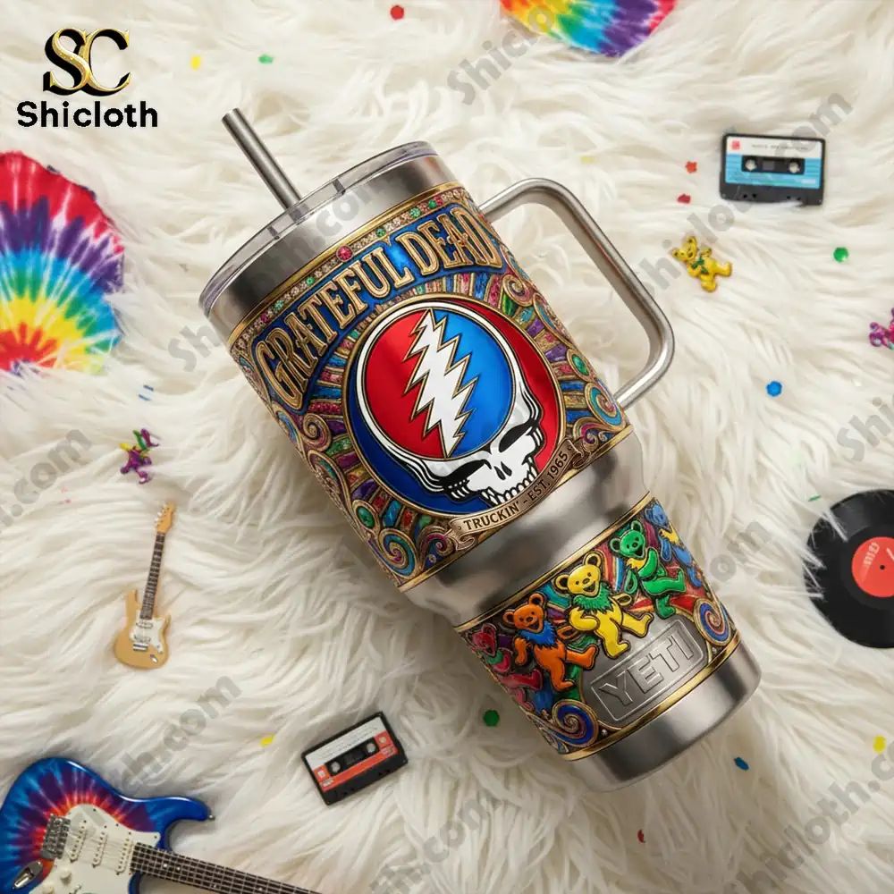 Grateful Dead Steal Your Face 40oz Tumbler With Handle