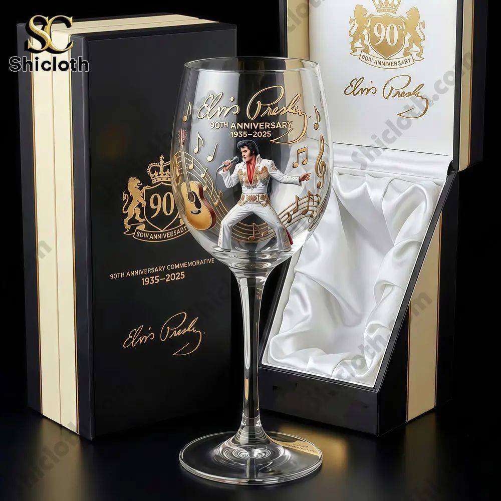Elvis Presley 90th Anniversary Commemorative Glass Goblet