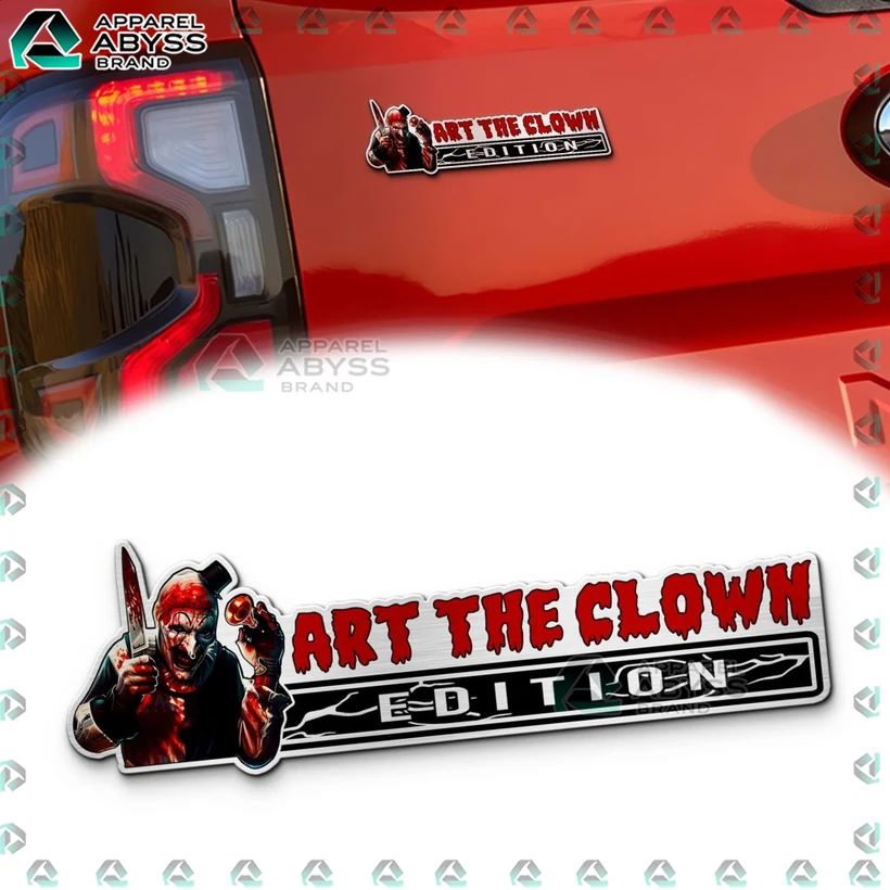 Art the Clown Edition 3D Car Name Emblem Sticker