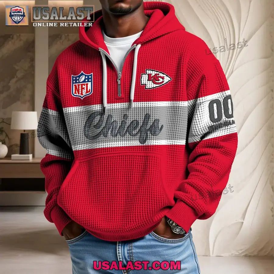 Kansas City Chiefs Waffle Half Zip Hoodie