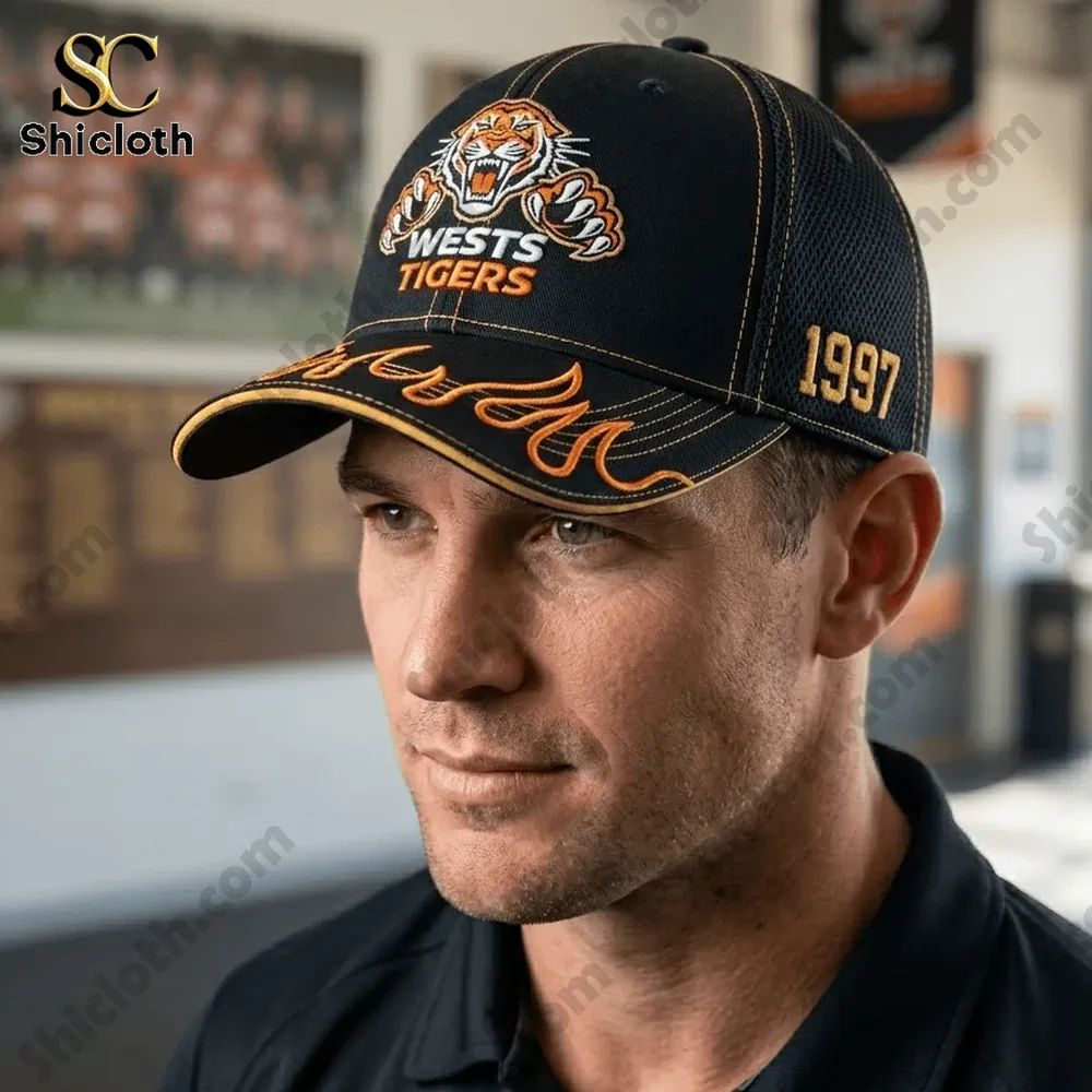 Wests Tigers 1999 Flame Design Embroidered Baseball Cap