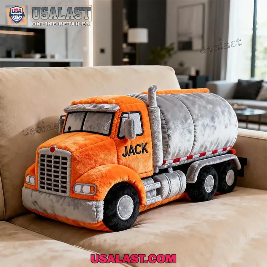 Personalized Custom Tanker Truck Plush Pillow