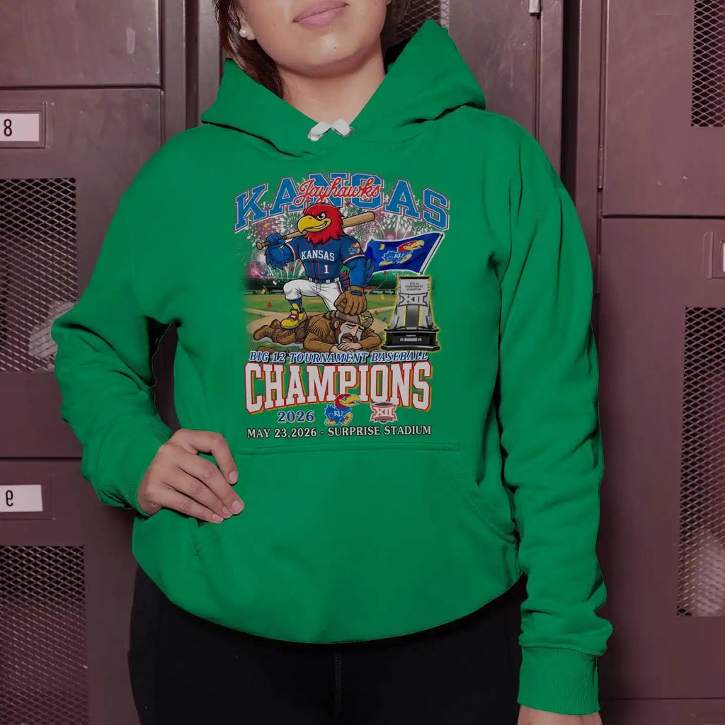 Kansas Jayhawks Big 12 Tournament Baseball Champions 2026 Hoodie