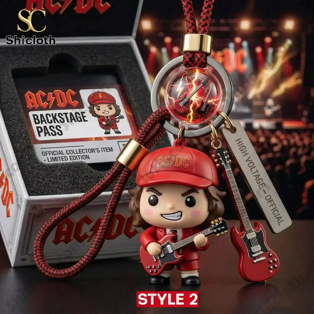 ACDC Angus Young Backstage Pass Acrylic Keychain