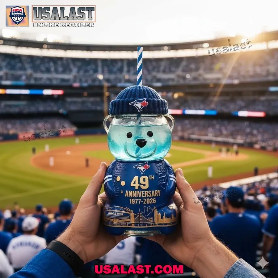 Toronto Blue Jays 49th Anniversary Collectible Bear Glass Cup