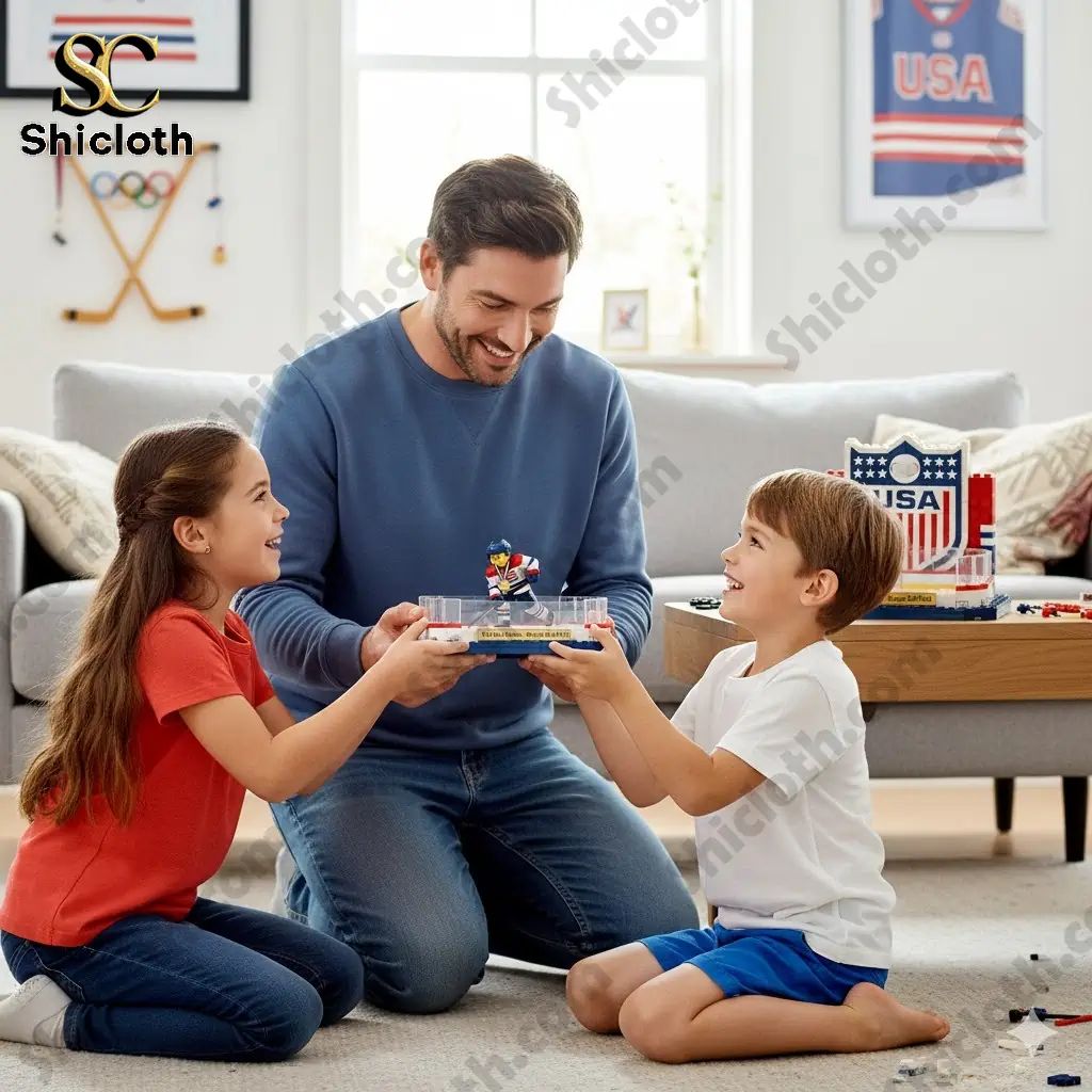 USA Men’s Hockey Olympic Gold Medal LEGO-style Rink Building Set