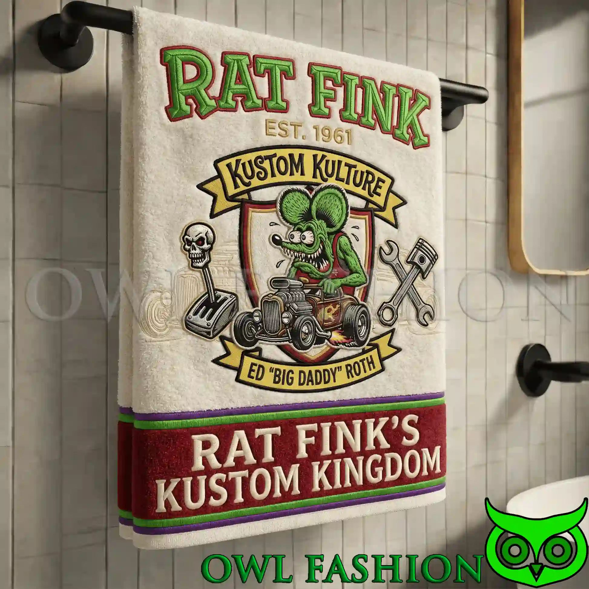 Rat Fink Kustom Kingdom Collection Premium Bath Towels