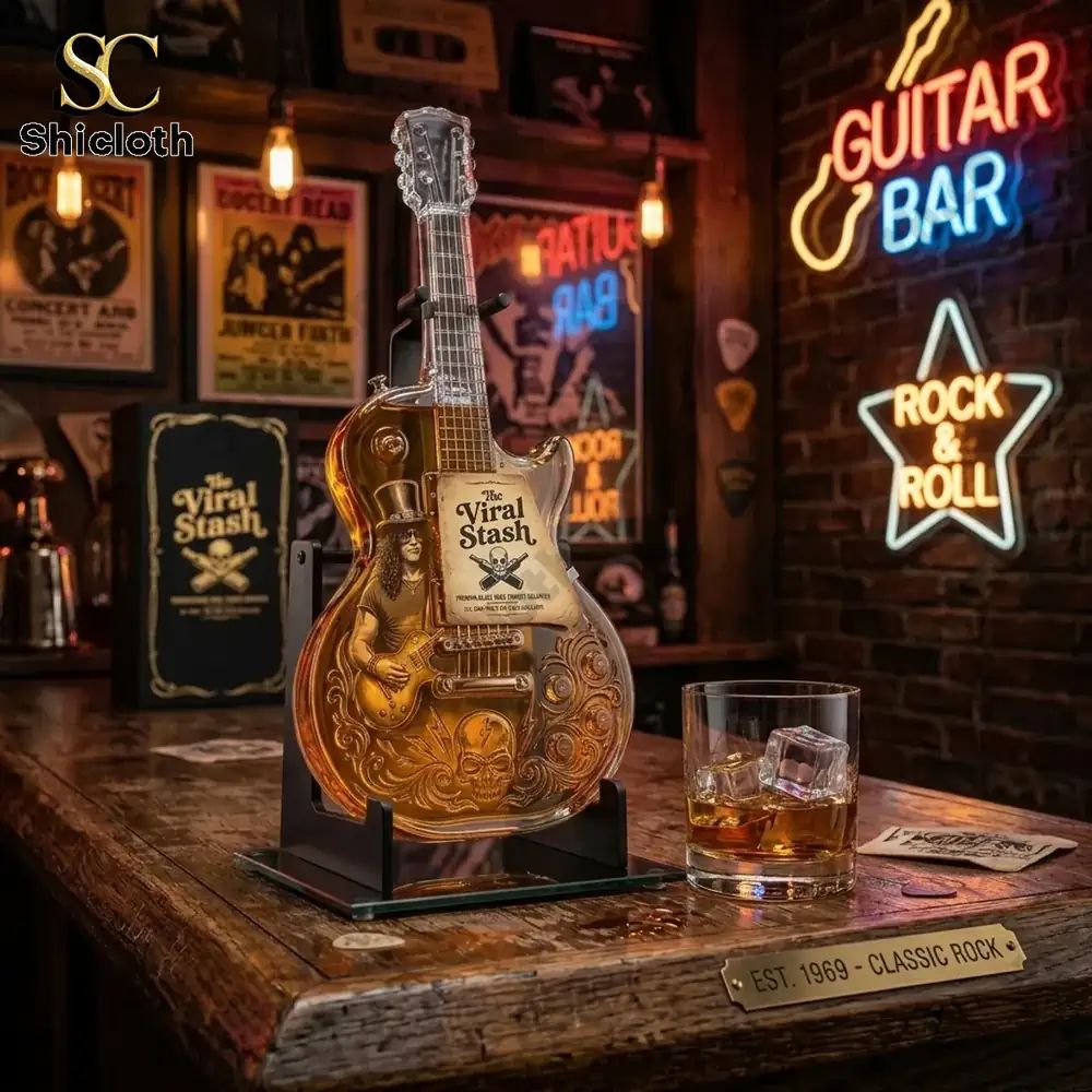 Slash Rock Tribute Electric Guitar Shaped The Viral Stash Whiskey Bottle