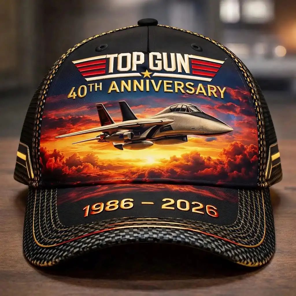 Gun 40th Anniversary Fighter Pilot Baseball Cap