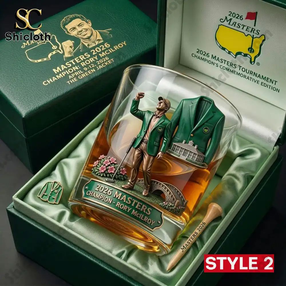 Rory McIlroy 2026 Masters Champion Whisky Glass