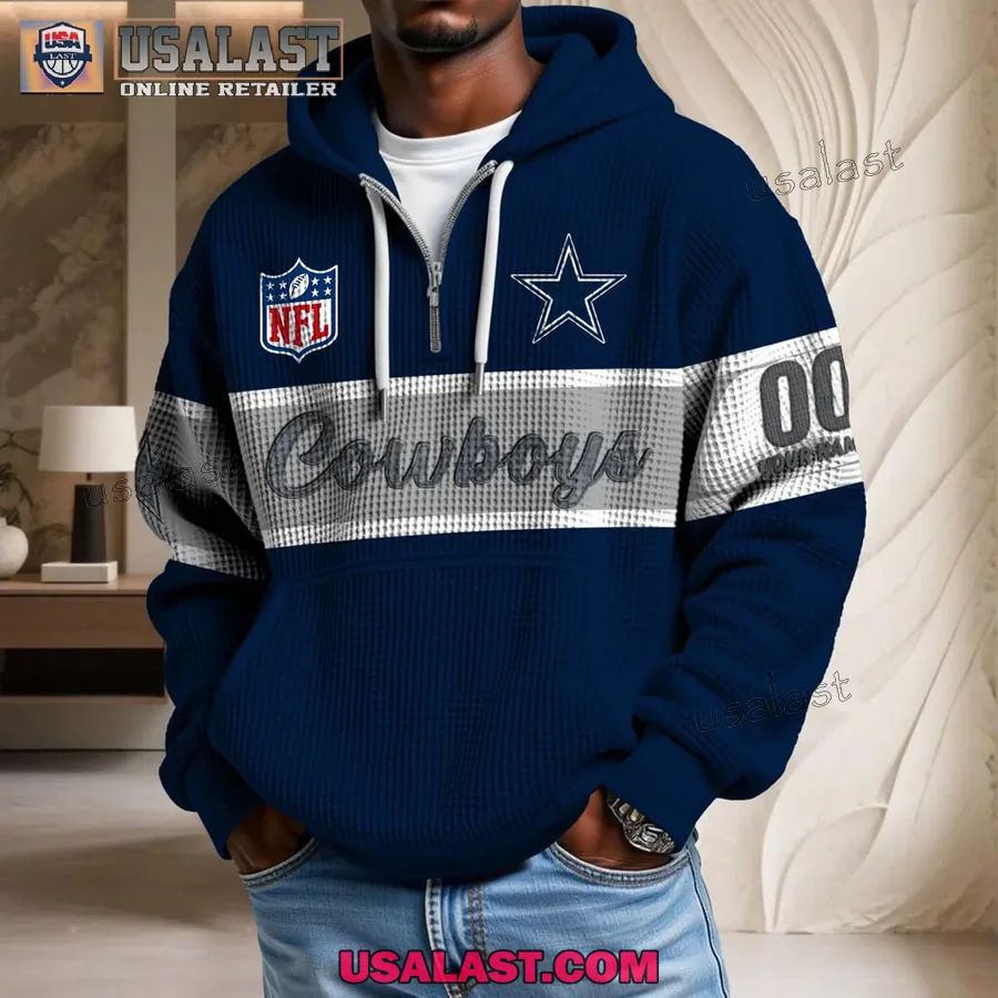 Dallas Cowboys Waffle Half Zip Hoodie