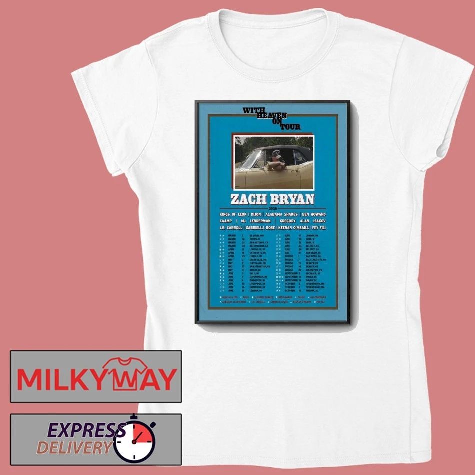 Zach Bryan With Heaven On Tour 2026 Poster shirt