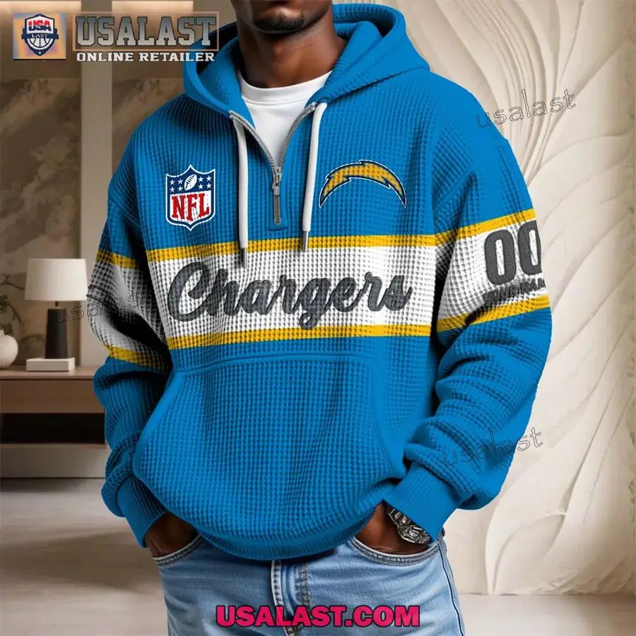Los Angeles Chargers Waffle Half Zip Hoodie