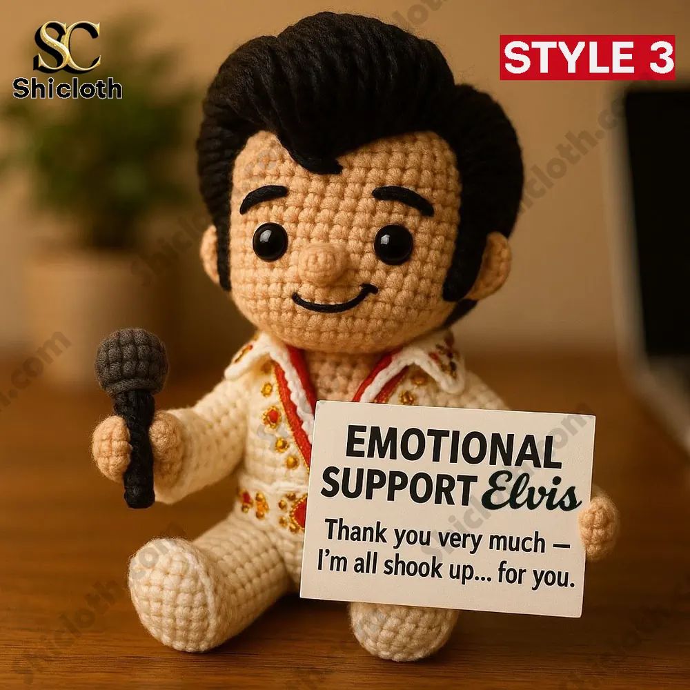 Emotional Support Elvis Presley Edition Crochet Doll