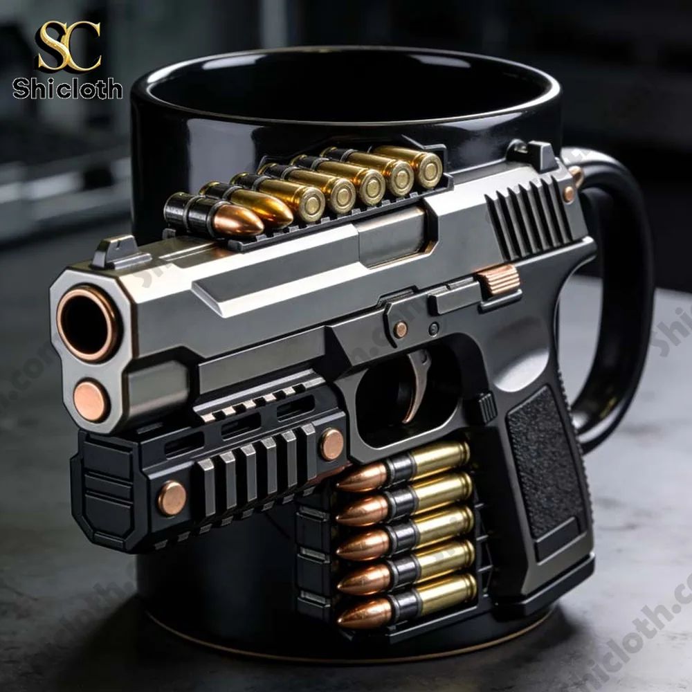 Personalized Pistol Bullet-Themed Mug