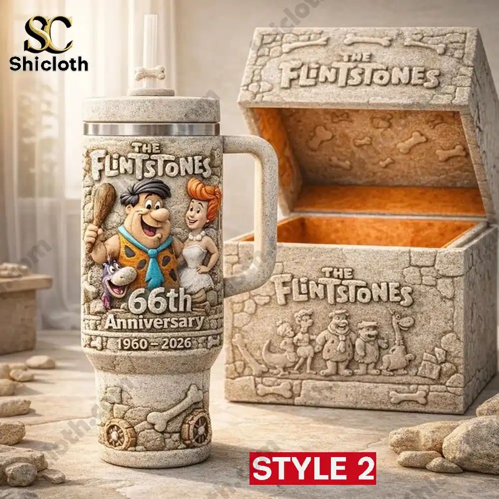 Flintstones 66th Anniversary 3D Relief Tumbler
