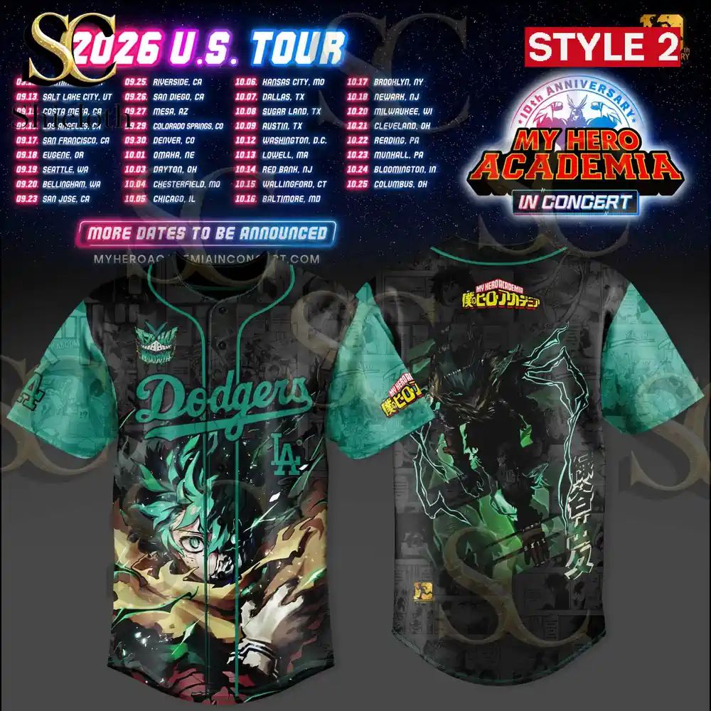 Los Angeles Dodgers My Hero Academia in Concert 2026 Jersey