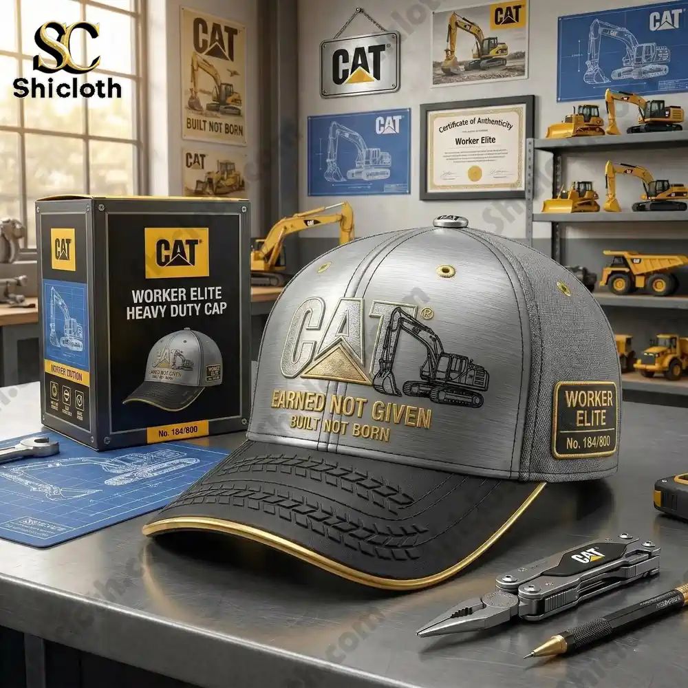 Caterpillar Worker Elite Heavy Duty Earned Not Given Built Not Born Cap Hat